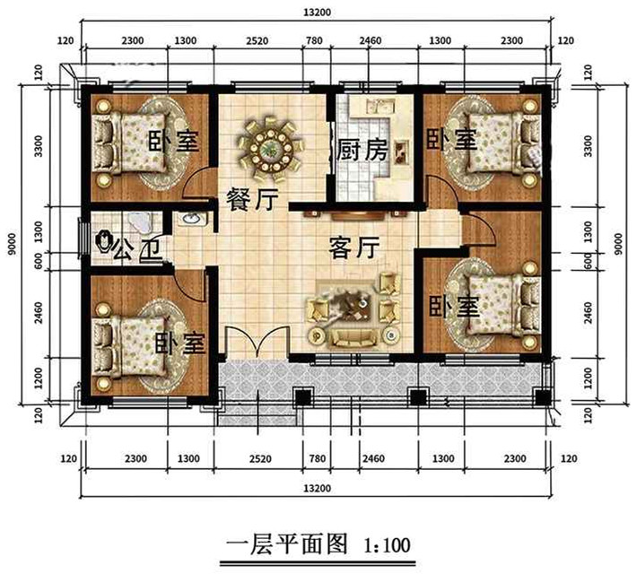單層歐式輕鋼別墅室內(nèi)設計圖